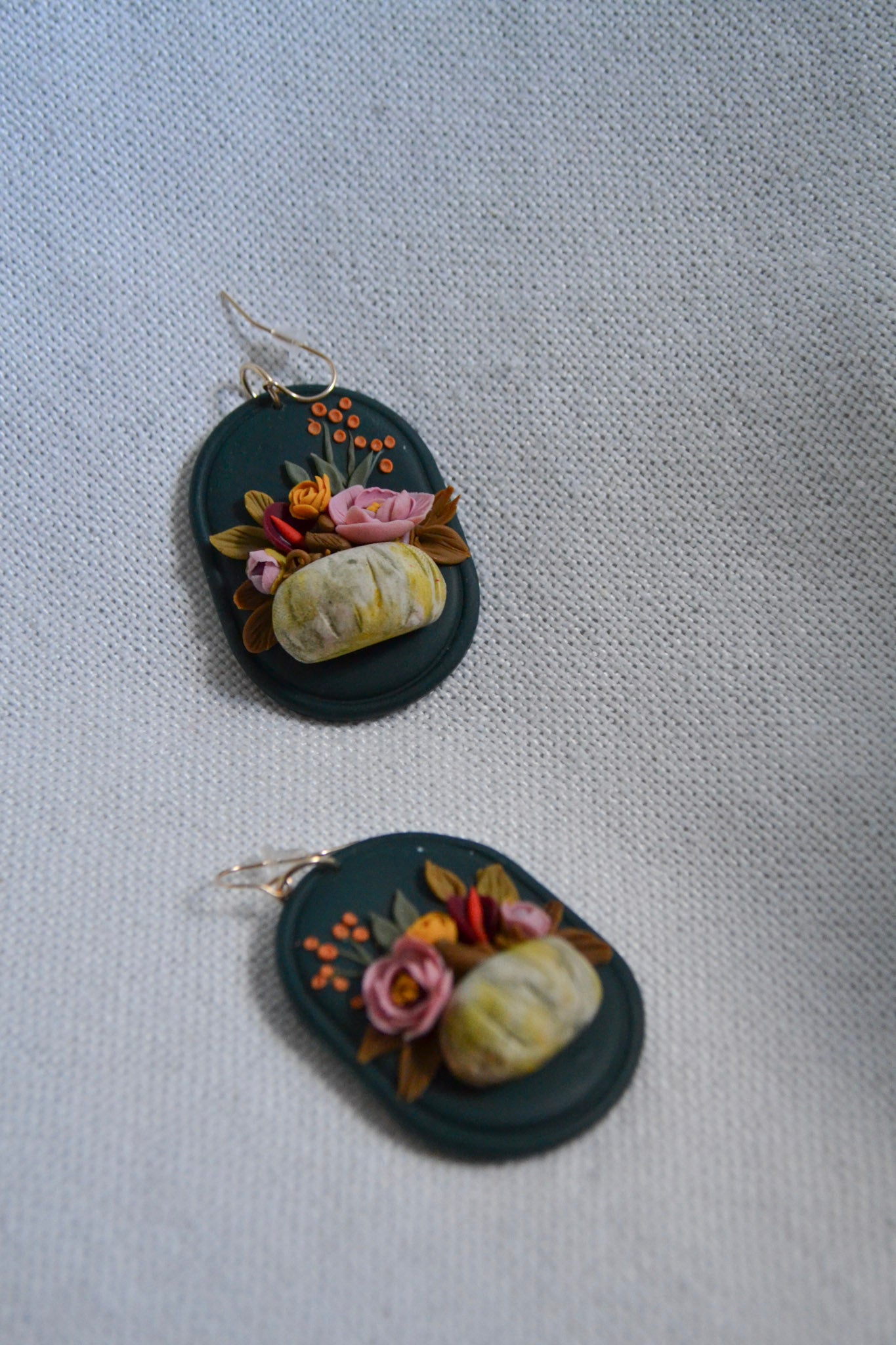 Floral Pumpkin Earrings