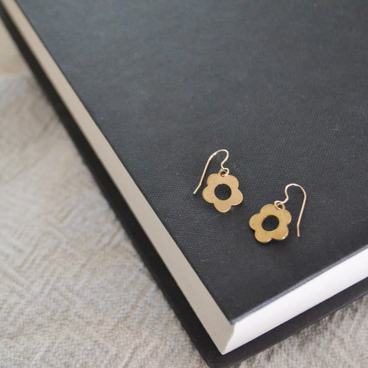 Brass Daisy Earrings