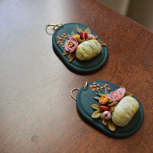 Floral Pumpkin Earrings