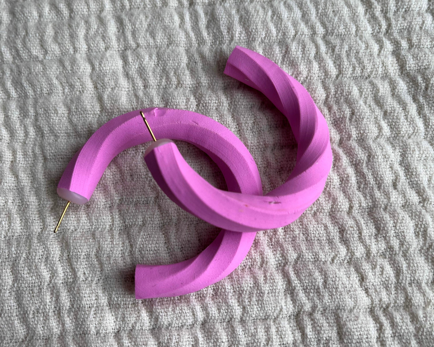 Hot Pink Hex Hoops