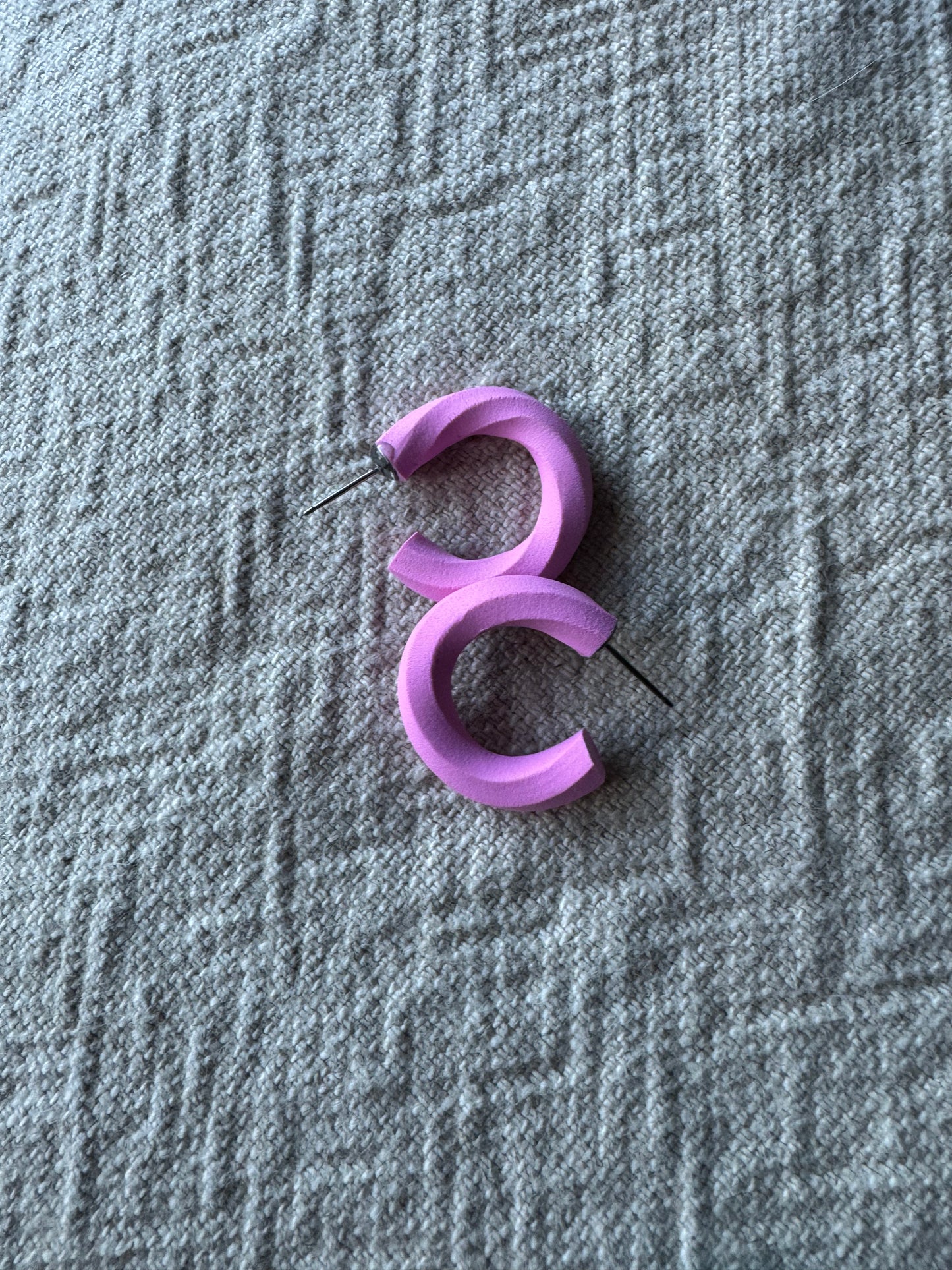 Hot Pink Hex Hoops