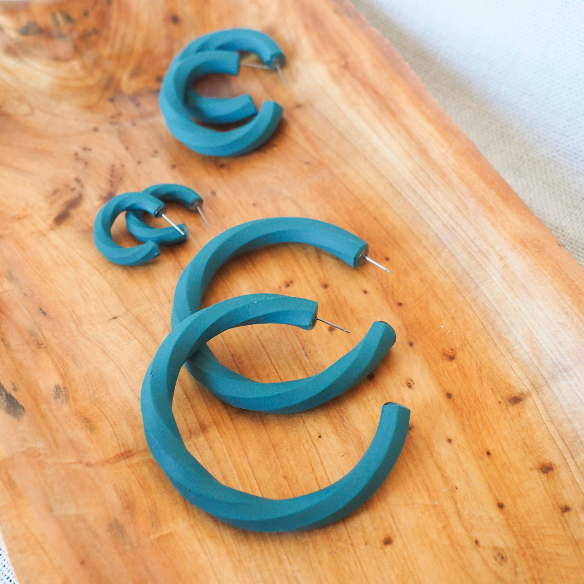 Deep Blue Sea Hex Hoops