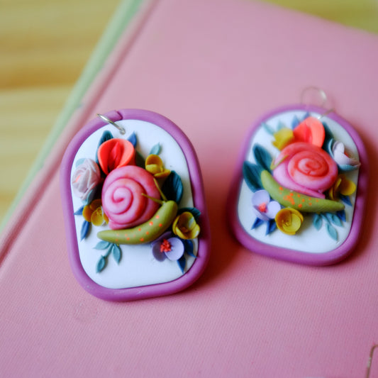 *Preorder* Floral Snails Earrings