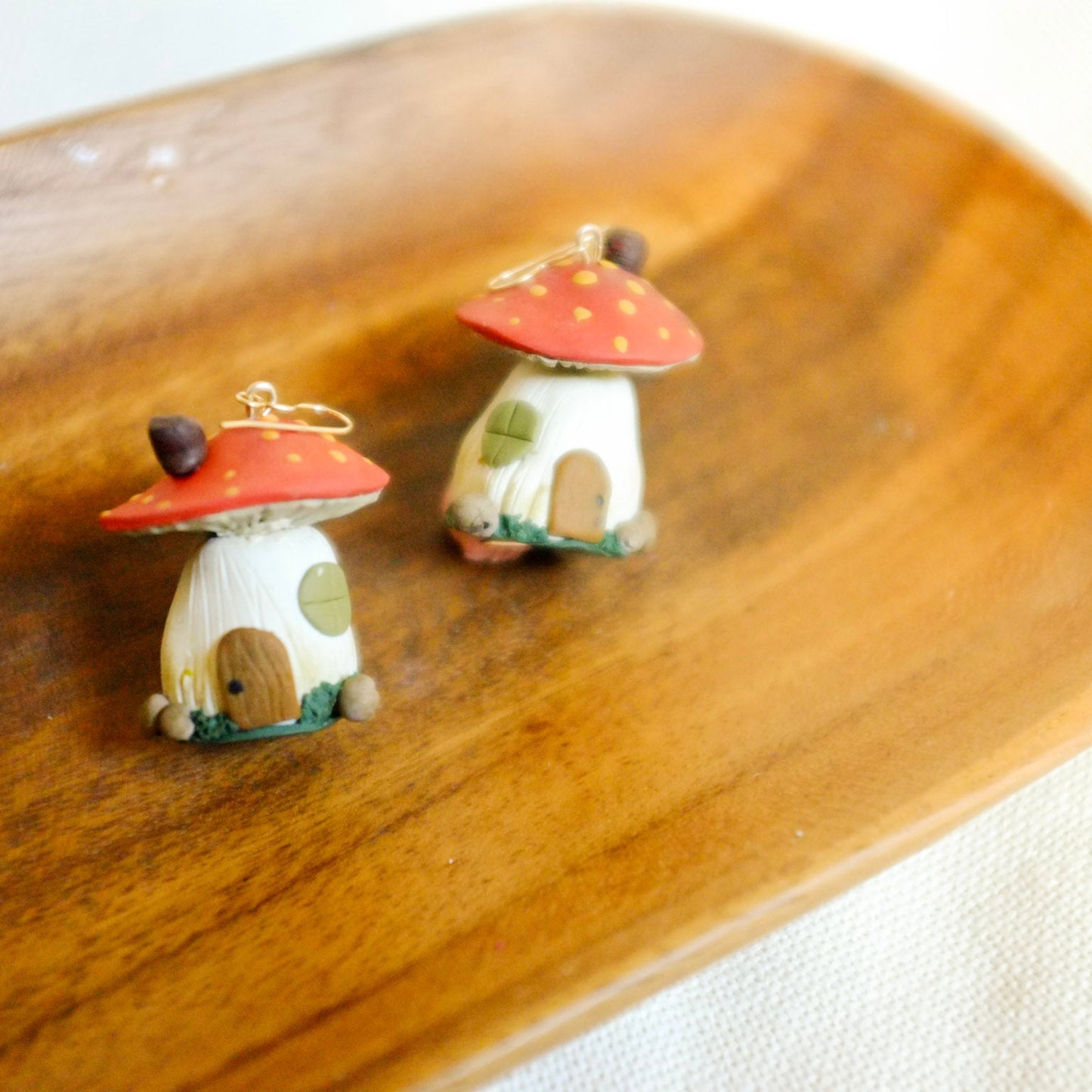 Mushroom House Earrings