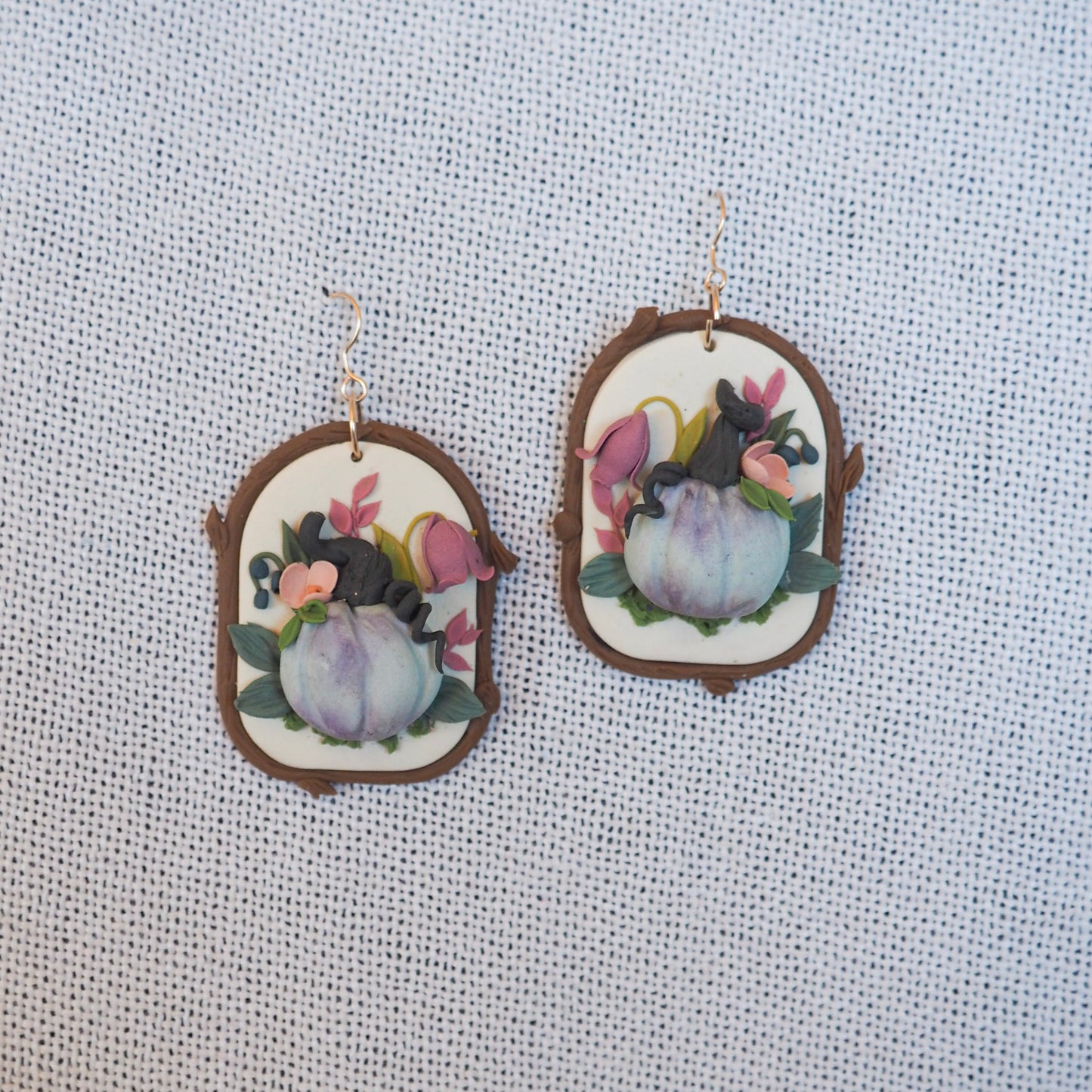 Fairytale Floral Pumpkin Earrings