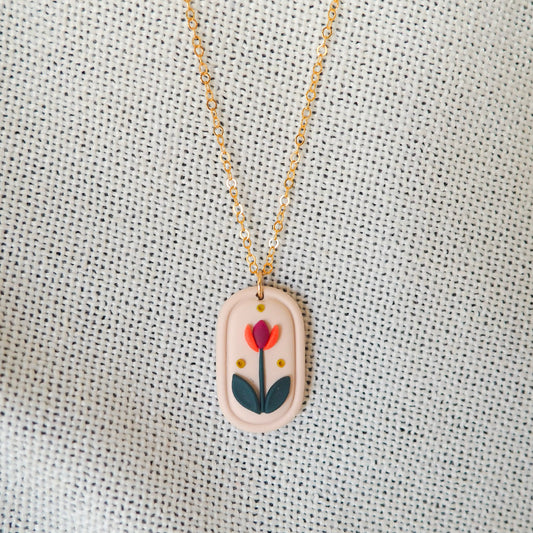 Folk Tulip Necklace