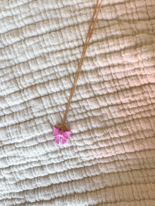 Bow Necklace Gold