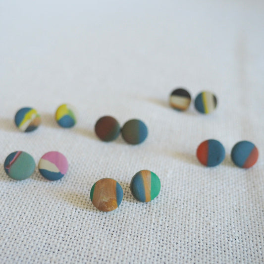 Marbled Dot Studs