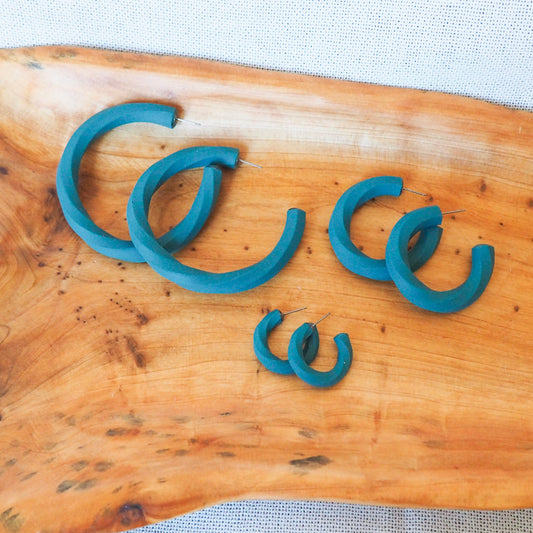 Deep Blue Sea Hex Hoops