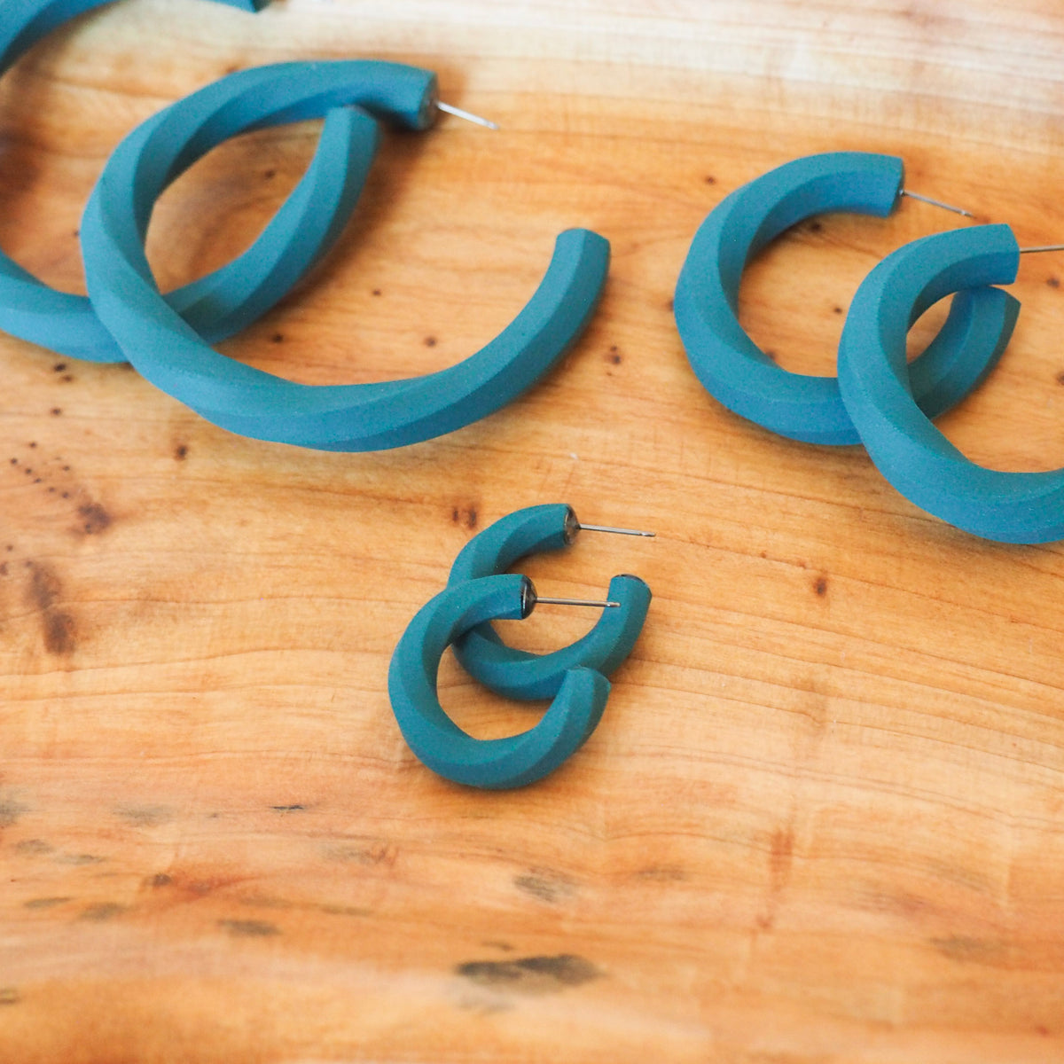 Deep Blue Sea Hex Hoops