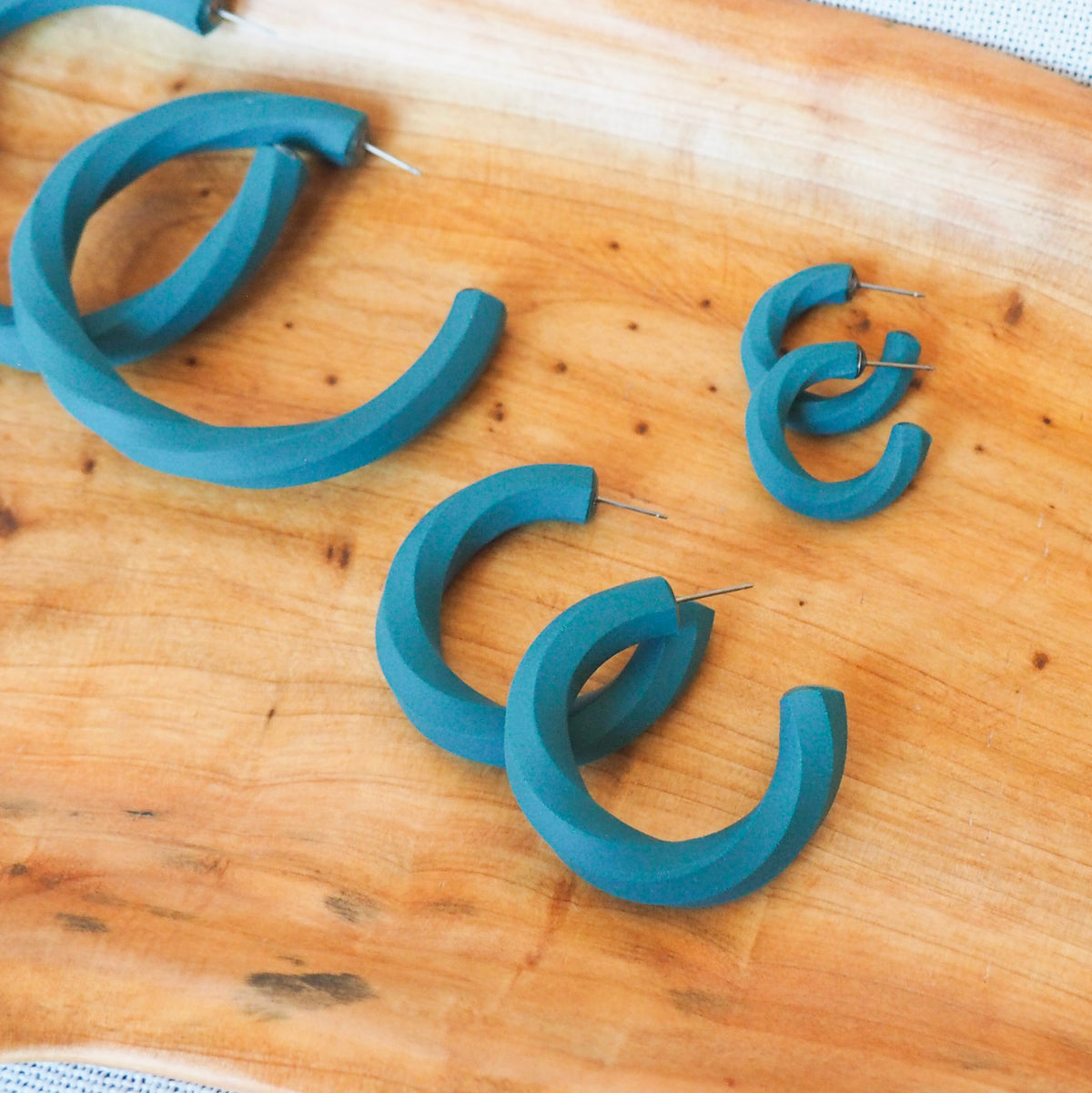 Deep Blue Sea Hex Hoops
