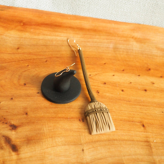 *Preorder* Witch Hat and Broom Earrings